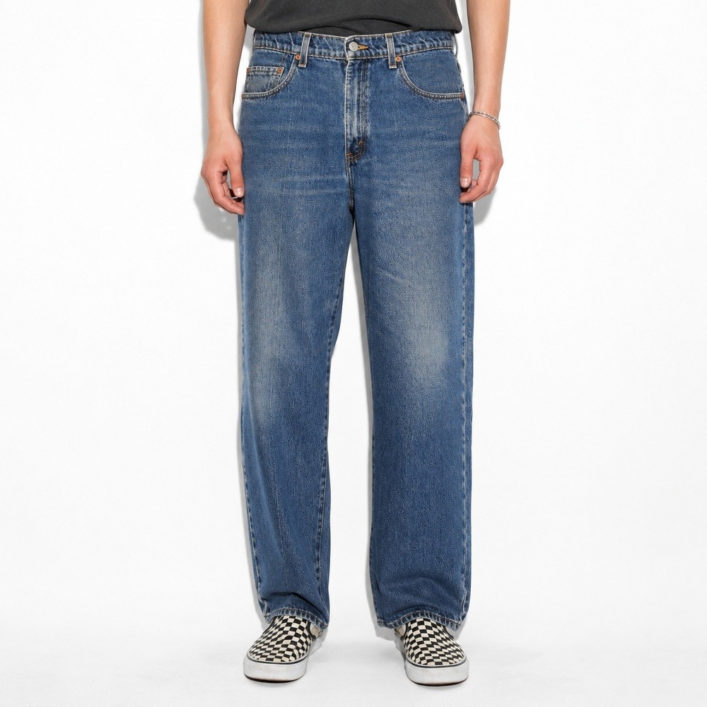 90s Vintage Levis 550 Jeans Mens 36x32 Relaxed Fit Faded Denim Dark Stone Wash